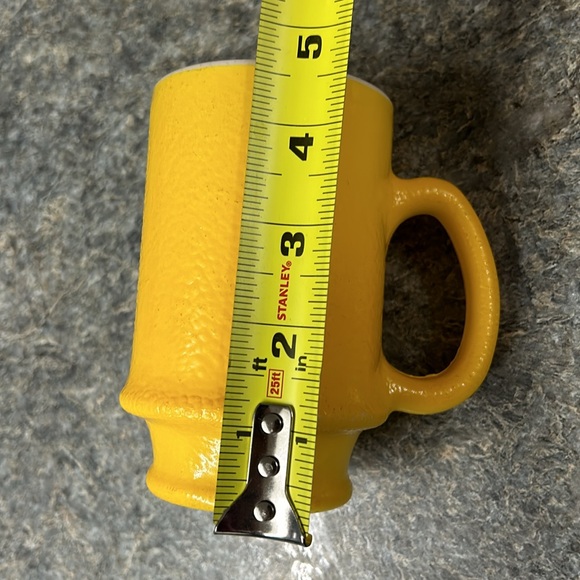 Vintage Glass Lemon Peel Coffee Cup Mug Bright Yellow Tall Large Handle - Picture 6 of 8